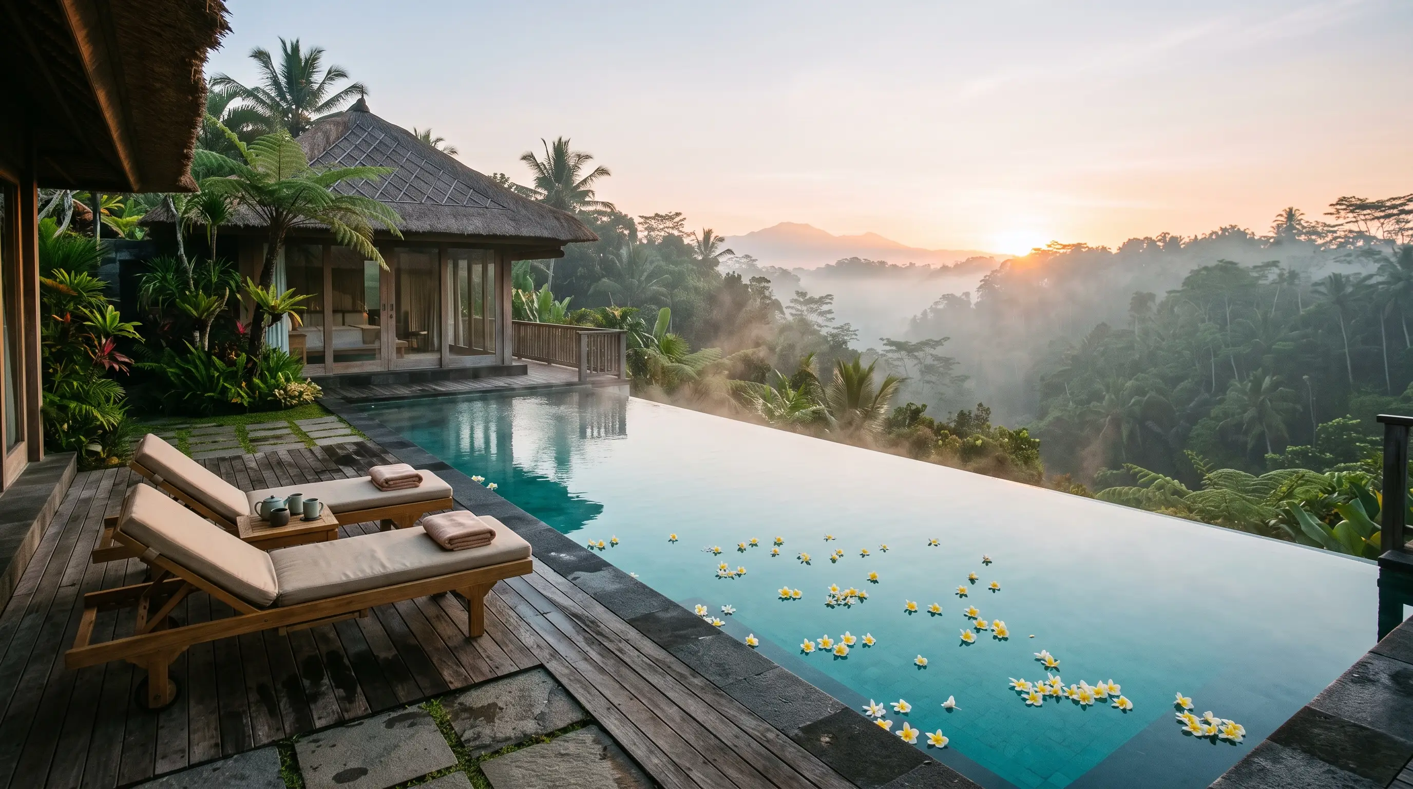 Villa mit Pool über dem Dschungel